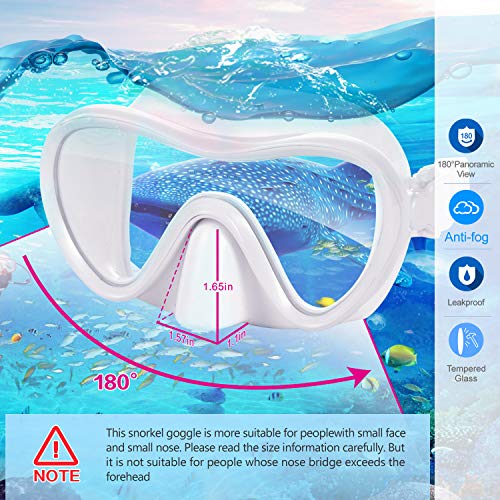 Anti-Fog Tempered Glass Snorkel Mask Set F475