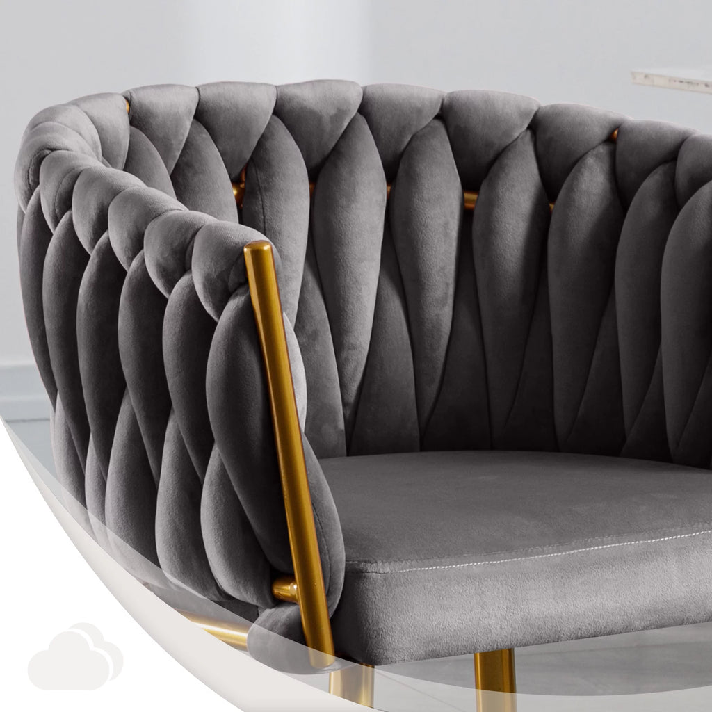 Velvet Dining Chairs Set of 2 Dark Grey F58455