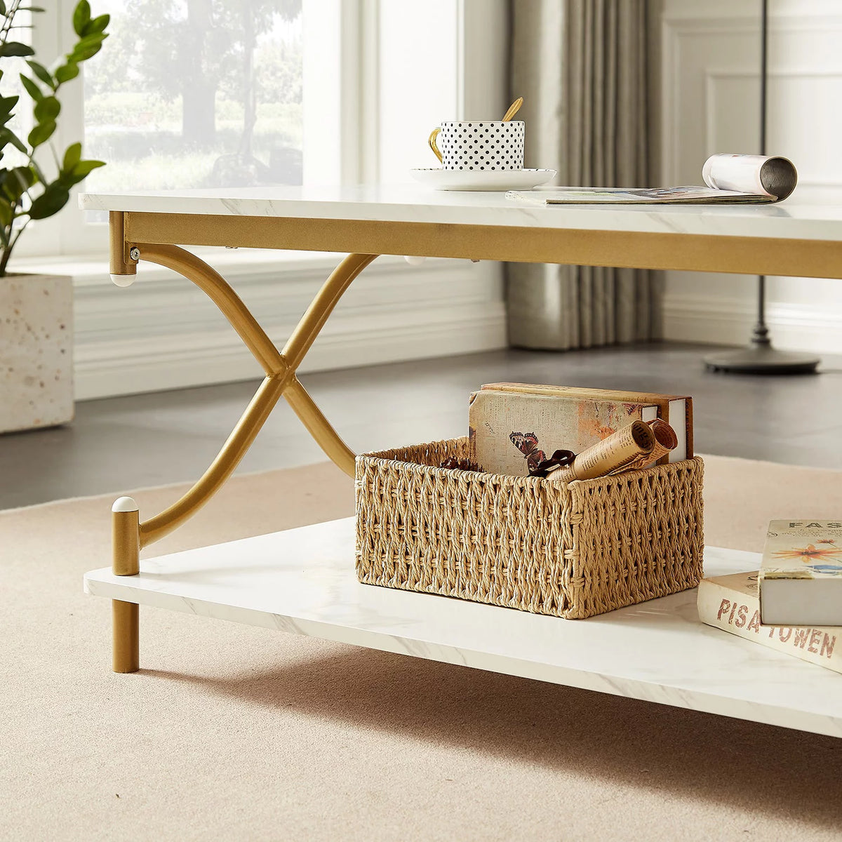 3-Piece Coffee Table Set with 2 TV Tray Table G40544