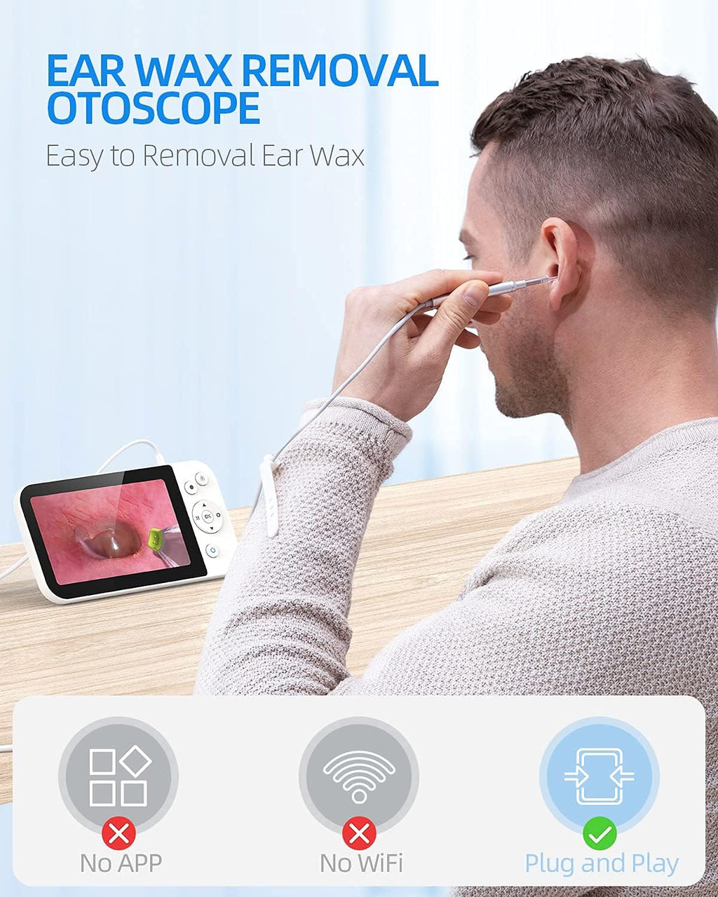 Ear Wax Removal Tool with 5 Inches Screen and Light G410087