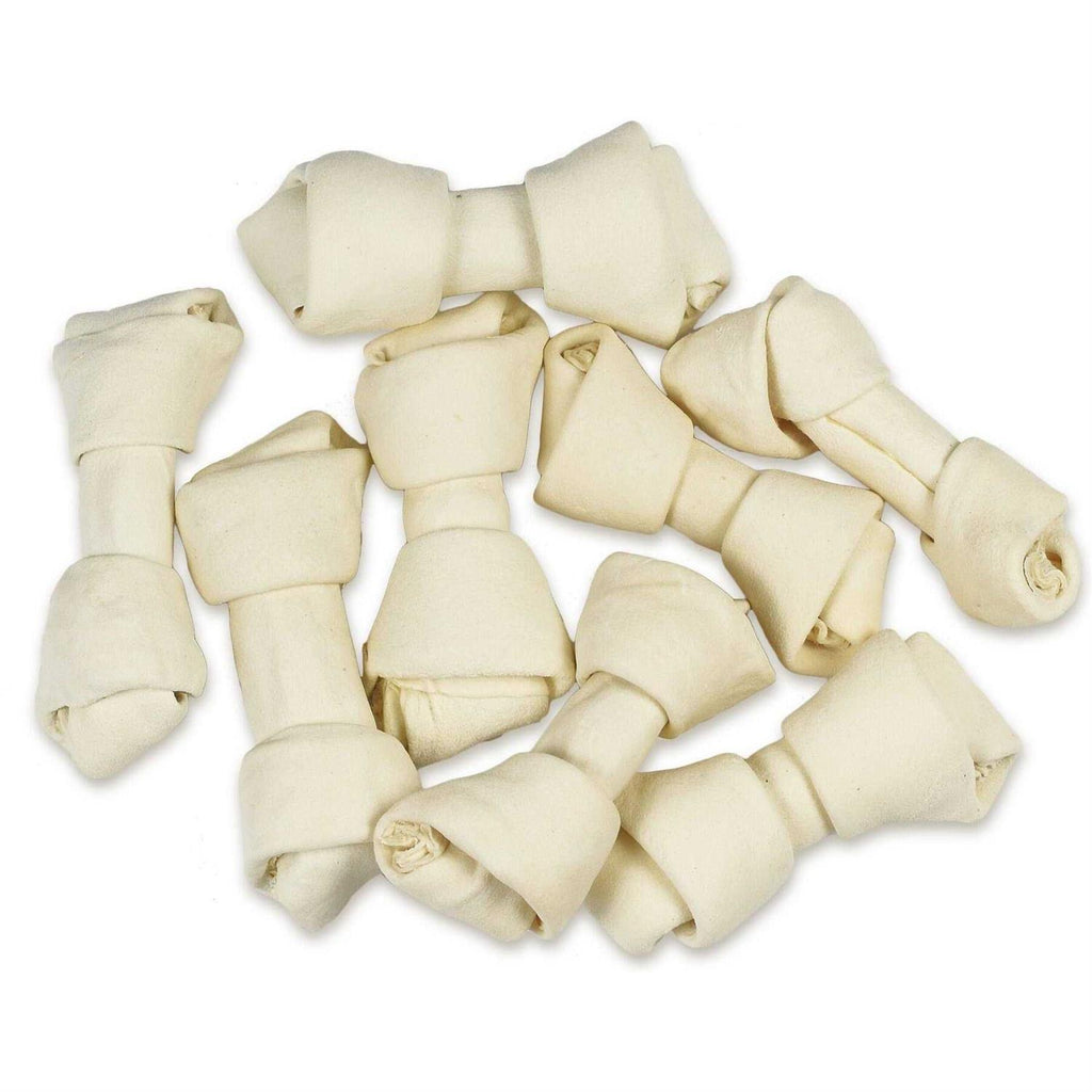 Natural White Knotted Rawhide Dog Chew Treats K830