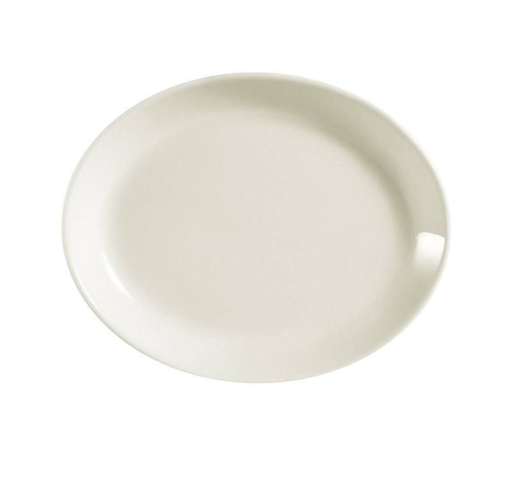 Stoneware Coupe Oval Platter, American White, Box of 24 L62884