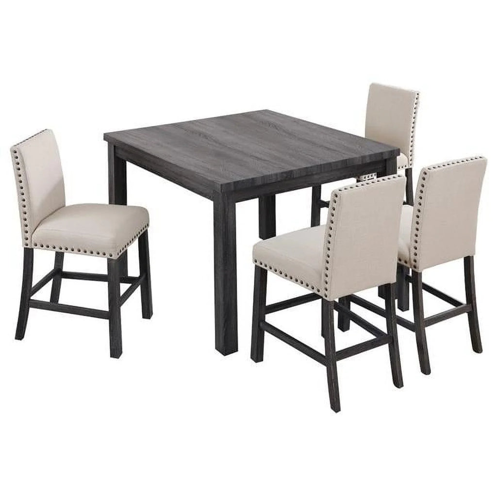 5 Piece Solid Wood Counter Height Set E449