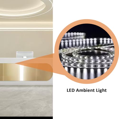 Reception Desk with LED Lights & Glass Top and Lockable Drawer (64IN) O8632
