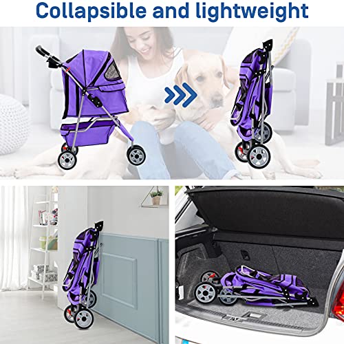 Pink 3 Wheels Pet Stroller T706