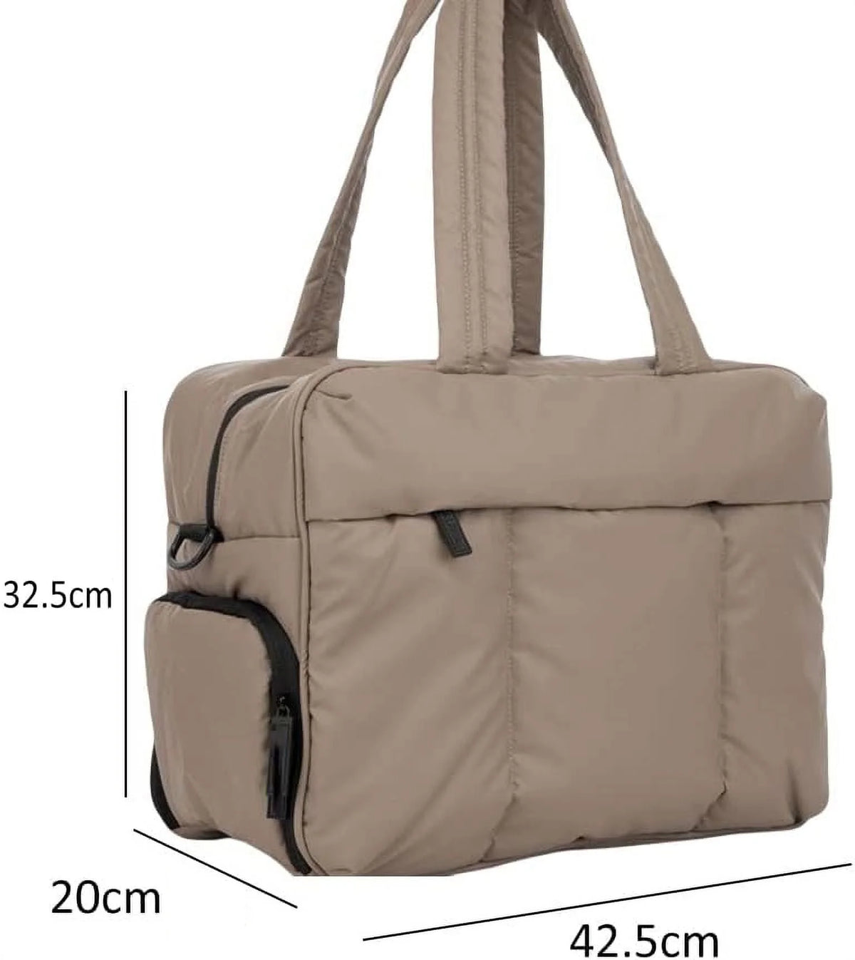Quilted Nylon Weekender Duffel Bag with Shoe Compartment D514