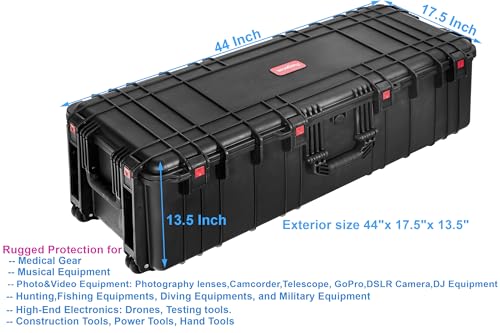 Waterproof Rolling Hard Case with Foam and Wheels D82915