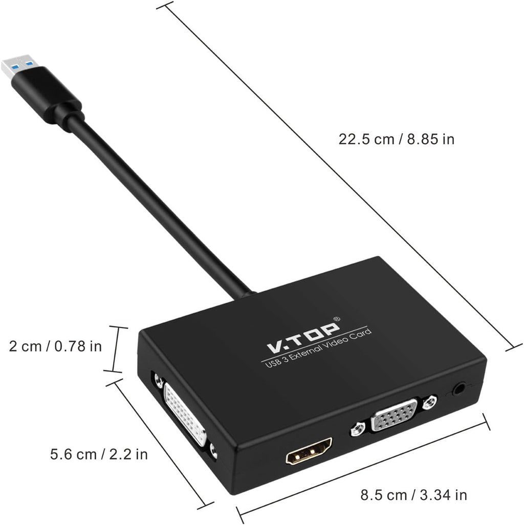 USB 3.0 to HDMI-DVI-VGA Video Graphics Card Adapter V800955