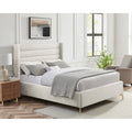 Upholstered Linen Queen Size Platform Bed R421501