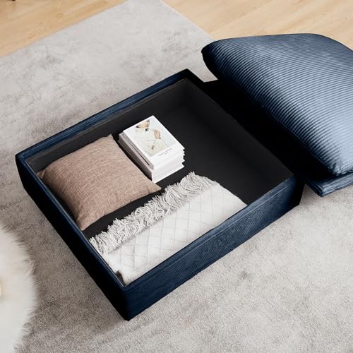 Oversized Corduroy Accent Chair with Storage Ottoman K880