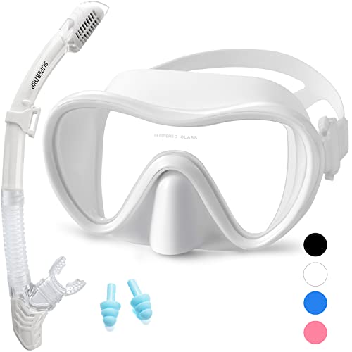 Anti-Fog Tempered Glass Snorkel Mask Set F475