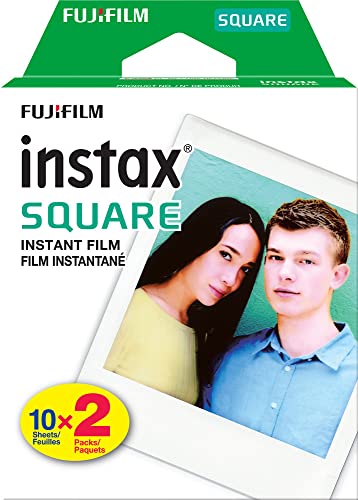 Glacier Blue Instant Camera Bundle with Square Film Twin Pack and Camera Case E403