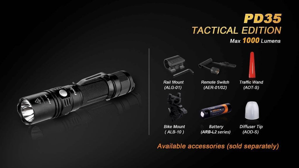 Tactical Flashlight with Pressure Switch and Two CR123A Lithium Batteries D726474