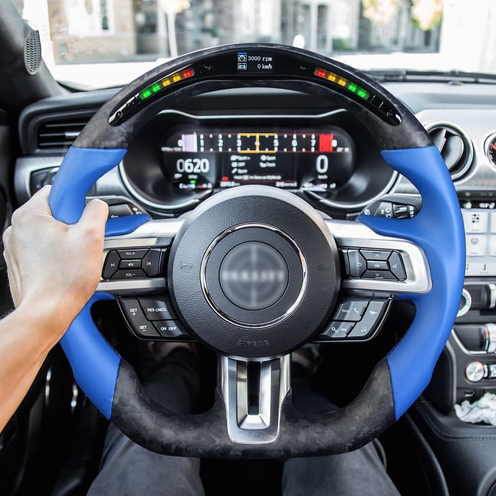 Matte Forged Carbon Fiber LED Steering Wheel T999