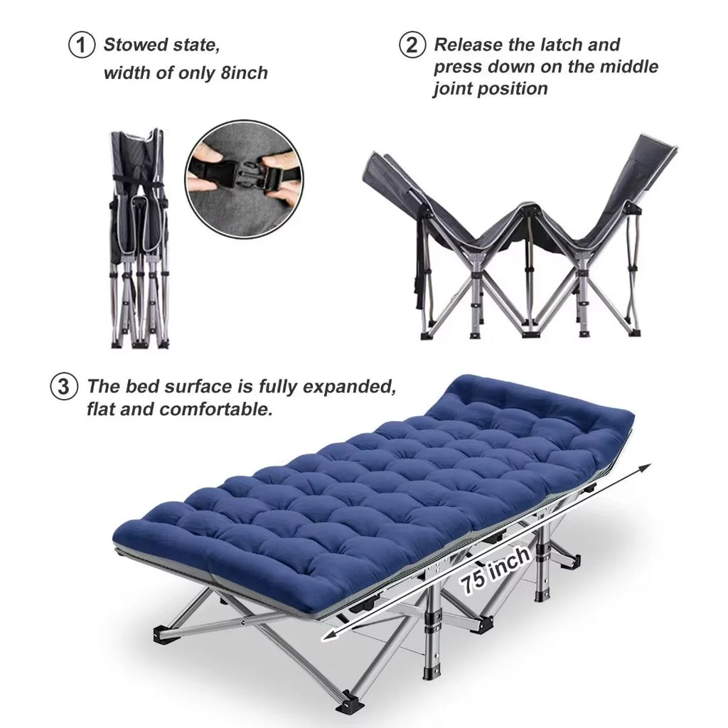 2 Pack Folding Camping Cot with Carry Bag X753986