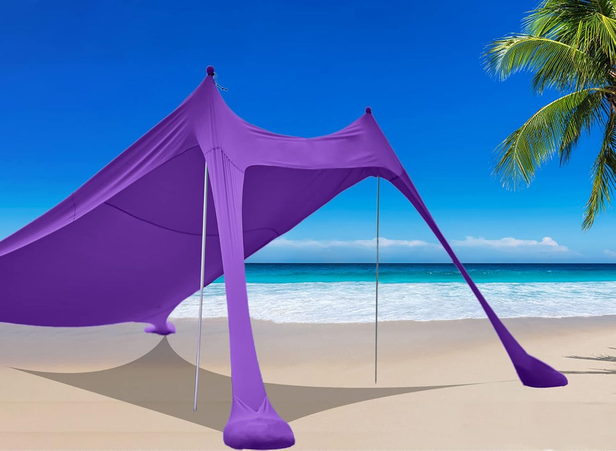 Beach Tent Sunshade Pop Up Sun Shelter with Carry Bag Y698597