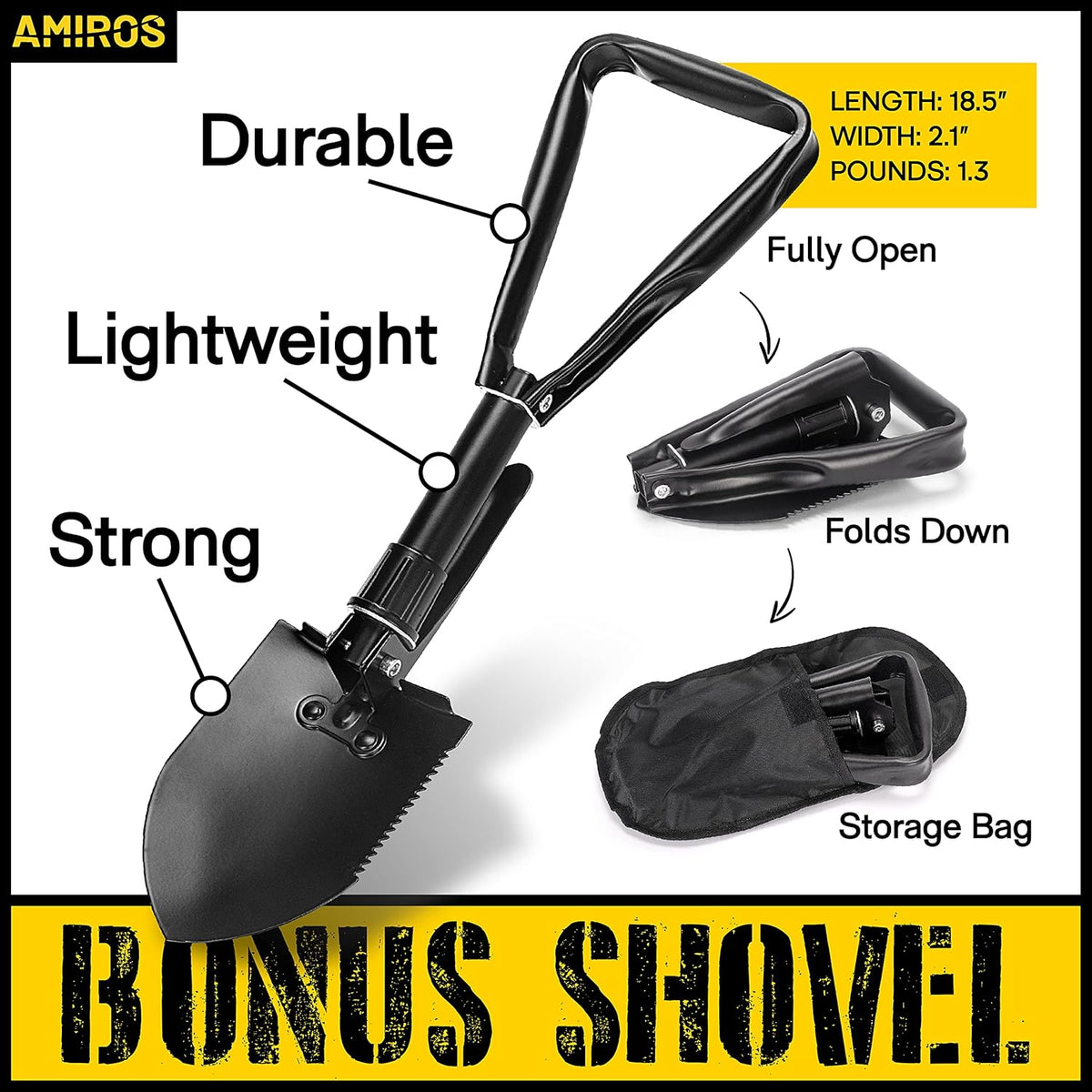 Traction Board with Folding Shovel, 10T Capacity, Set of 2 Tracks with Trowel & Travel Bag G8597