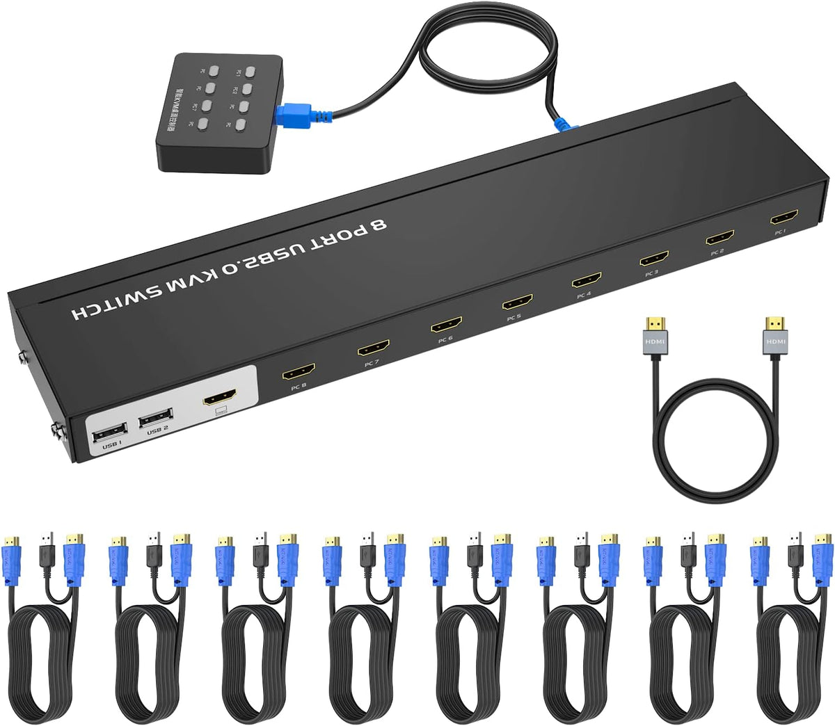 8 Port HDMI KVM Switch 4K@30Hz N2481