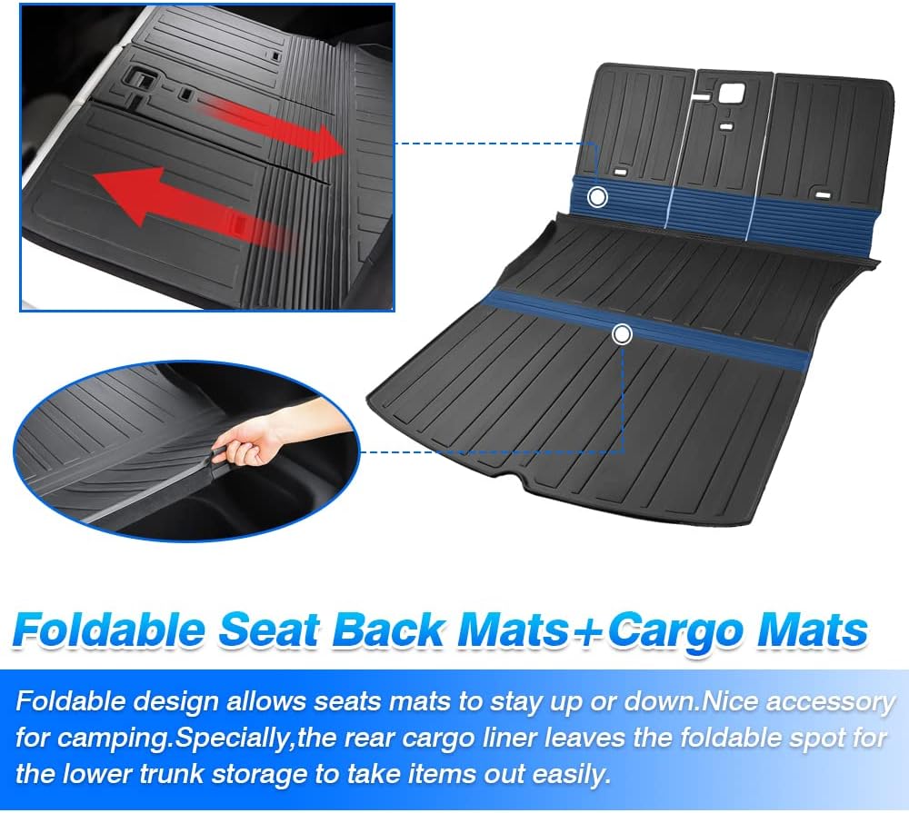 Custom Fit Trunk Mat Cargo Liner Back Seat Protector Black X337