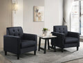 Black Velvet Armchairs and End Table Living Room Set N856728