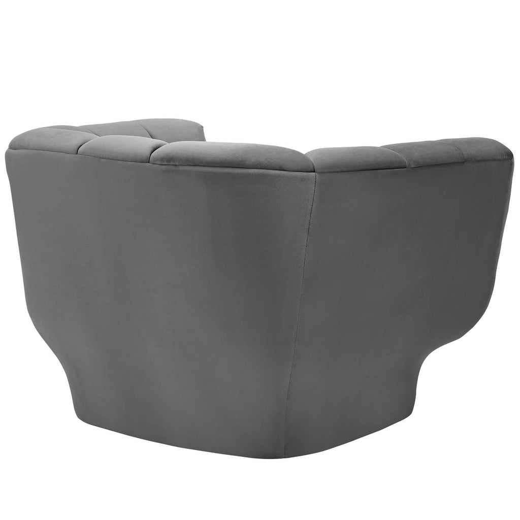 Gray Performance Velvet Sofa and Armchair Set R27143