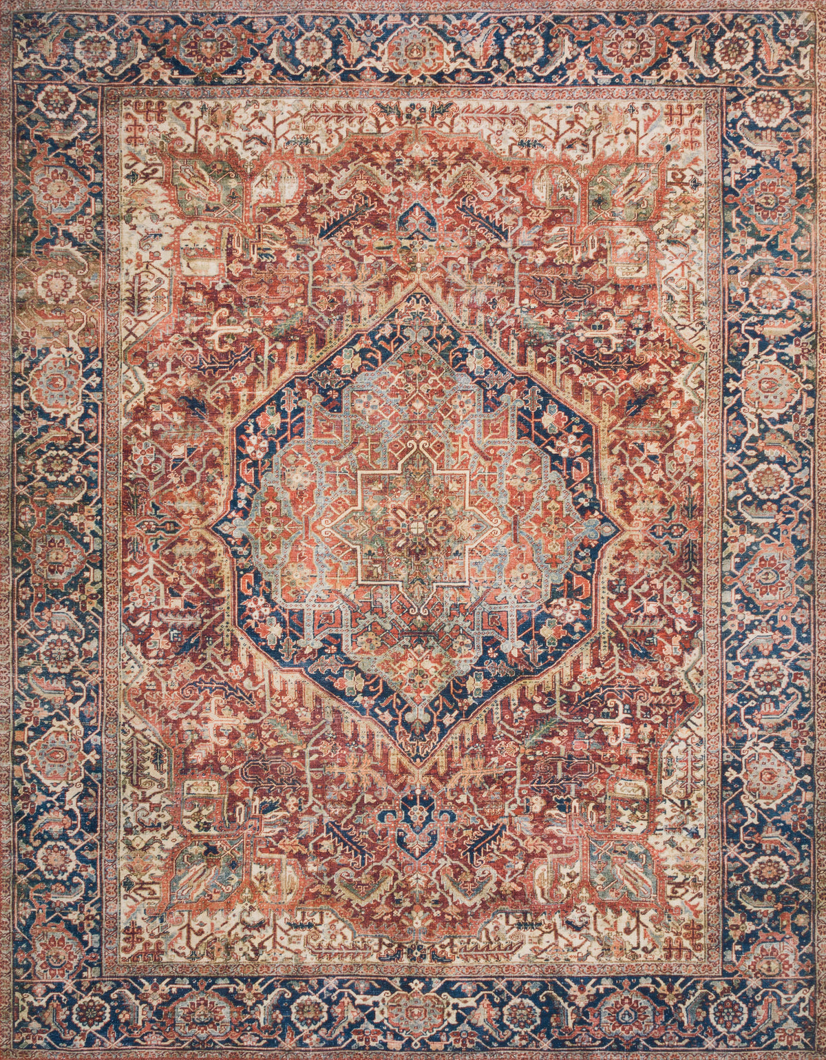 Red Navy 2'6 x 12'0 Rug S37414