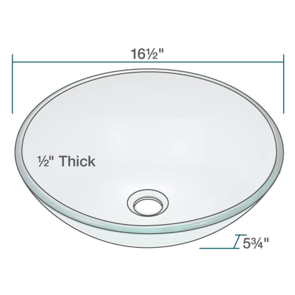 Crystal Vessel Sink Ensemble with Chrome Finish Faucet, Pop-Up Drain, and Sink Ring A283406