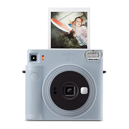 Glacier Blue Instant Camera Bundle with Square Film Twin Pack and Camera Case E403