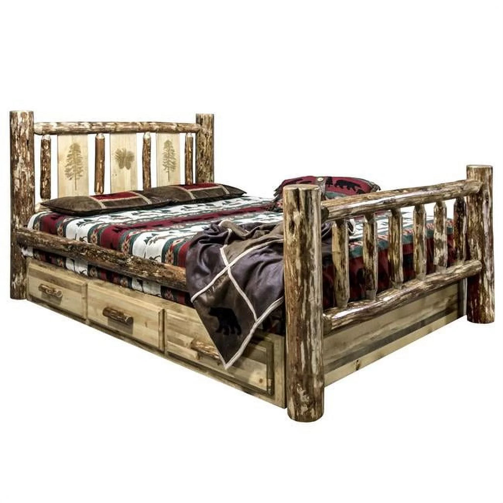 Brown Wood Twin Storage Bed Z327264