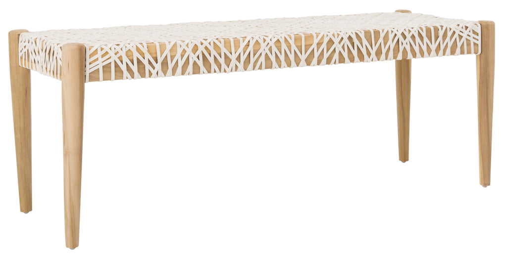 Cowhide Leather Tufted Bench I9507