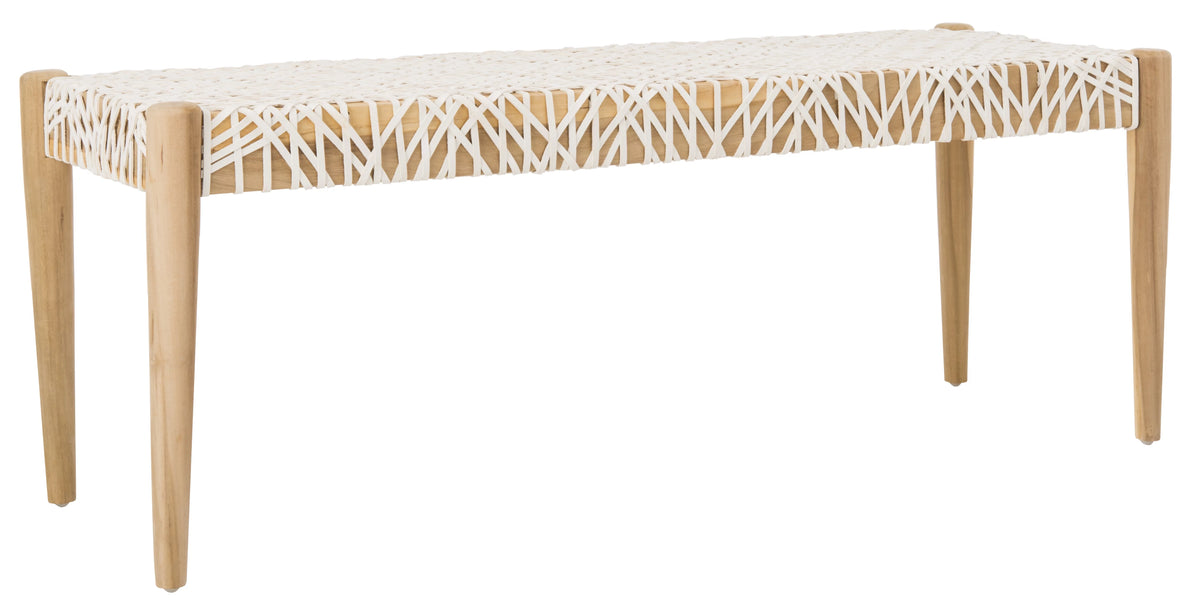 Cowhide Leather Tufted Bench I9507