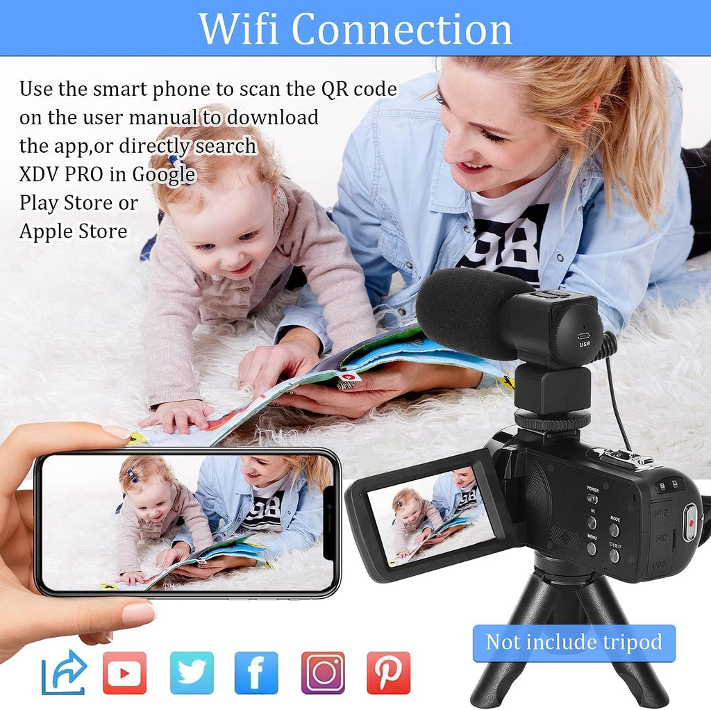 4K Video Camera Camcorder 48MP 60FPS 18X Zoom with 32GB SD Card X683
