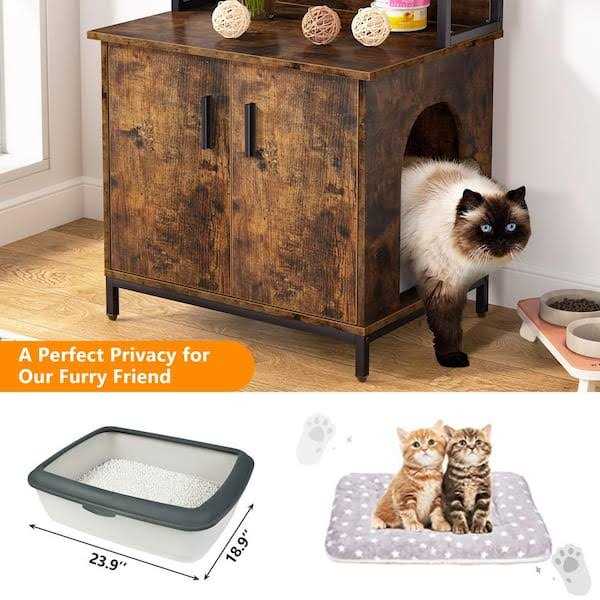 Rustic Brown Litter Box Enclosure S66090