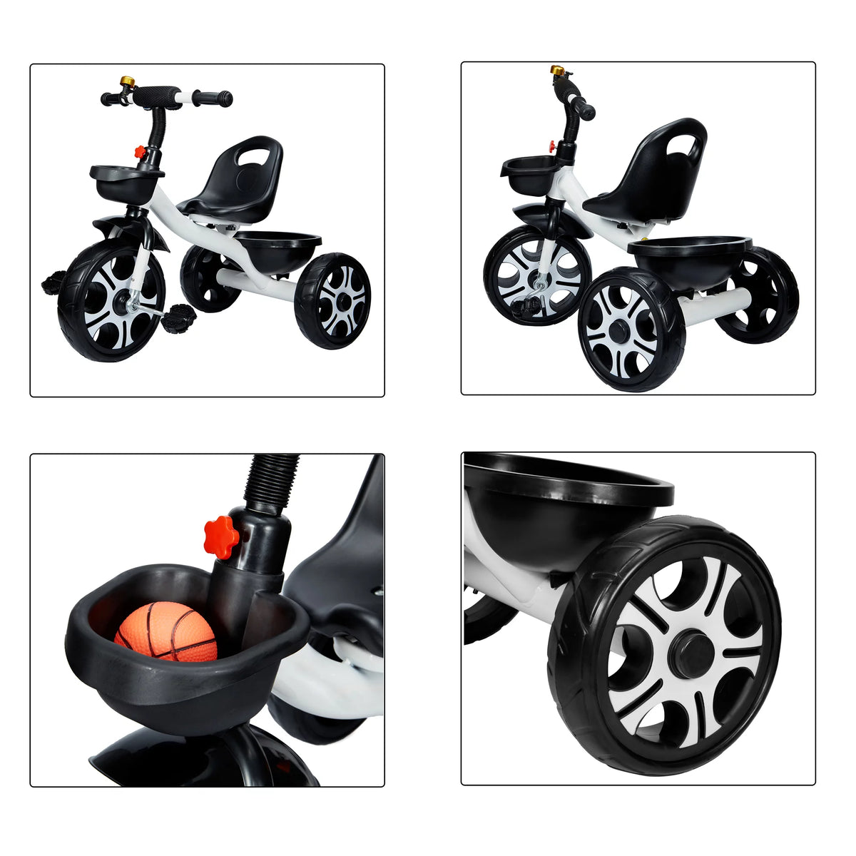 Kids Balance Bike with Storage Basket and Bell Y779912
