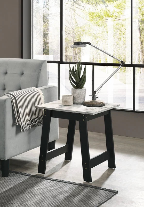 Black Velvet Armchairs and End Table Living Room Set N856728