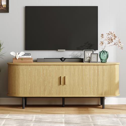 55" TV Stand with Power Outlet and Adjustable Shelves J525767