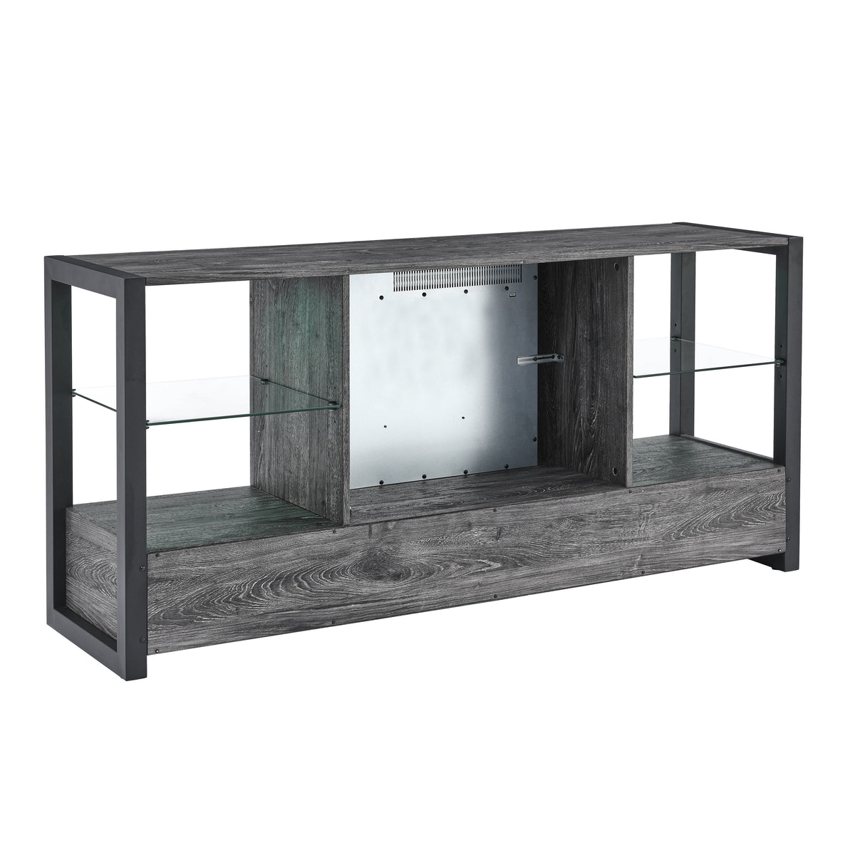 60 Inch Electric Fireplace Media TV Stand with LED Lights H69648