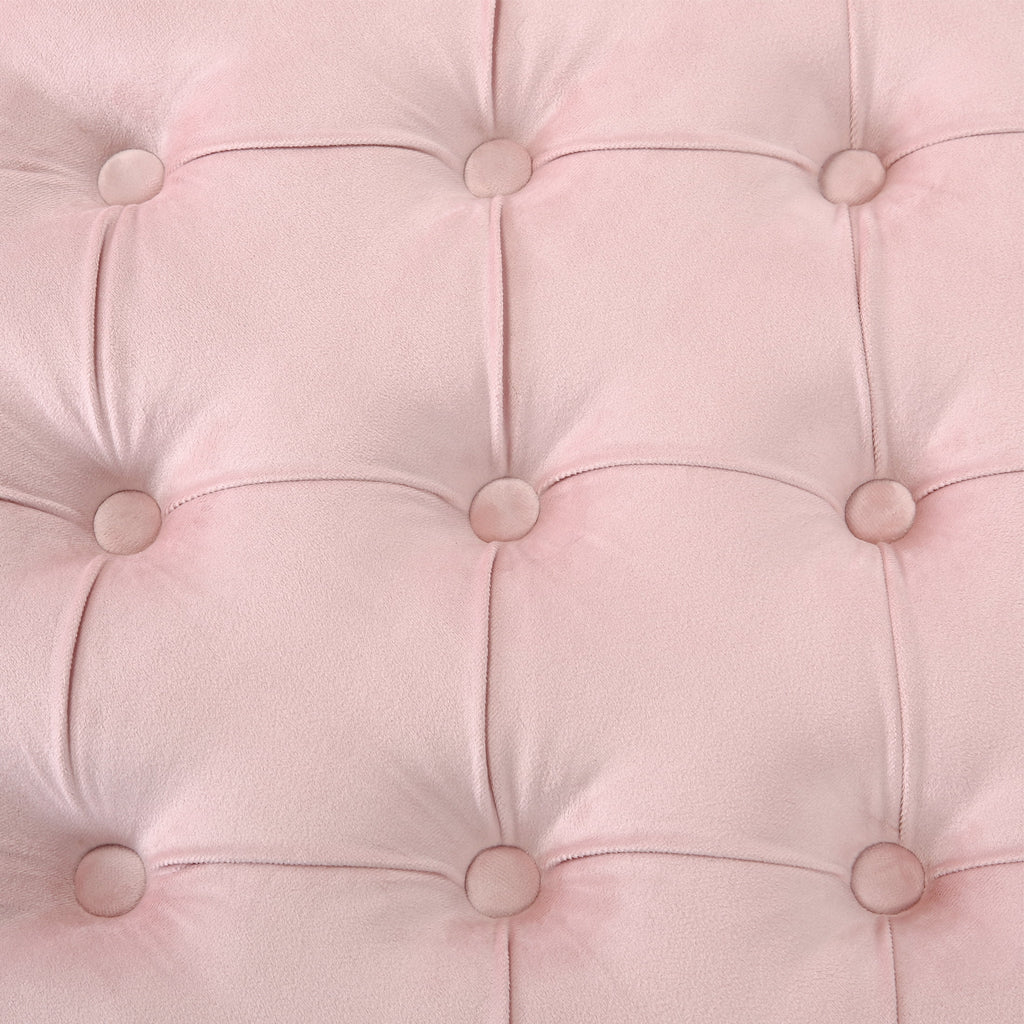 Pink Velvet Tufted Storage Ottoman F8348