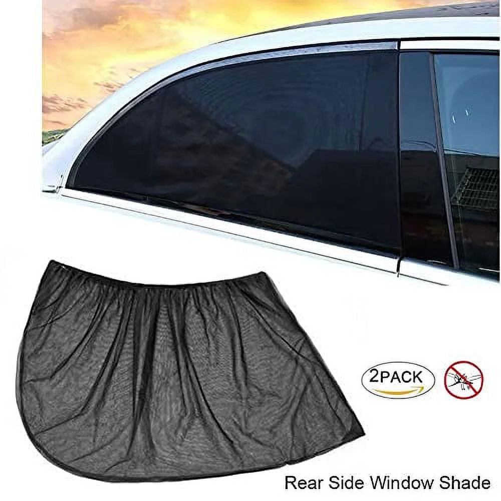 2Pack Large Size 42" to 53" Car Window Sunshades with Breathable Mesh Side Window Screen D4471