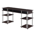 Espresso Wood Student Desk with Shelves T315