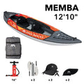 Inflatable Touring Kayak with Carry Bag, Paddle, Fin, Pump K347