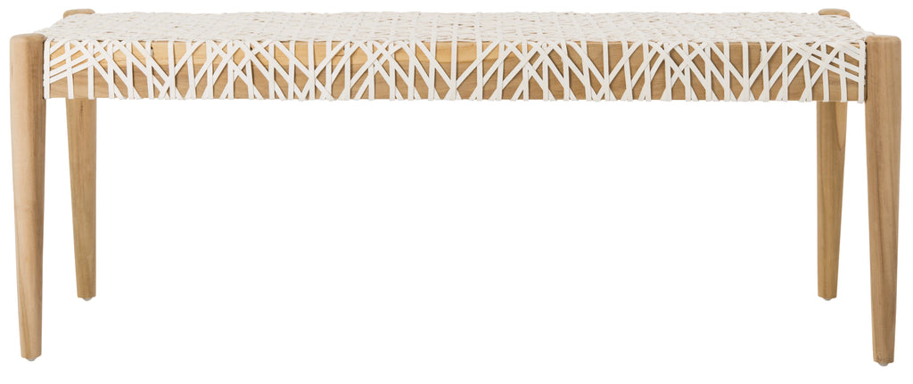 Cowhide Leather Tufted Bench I9507