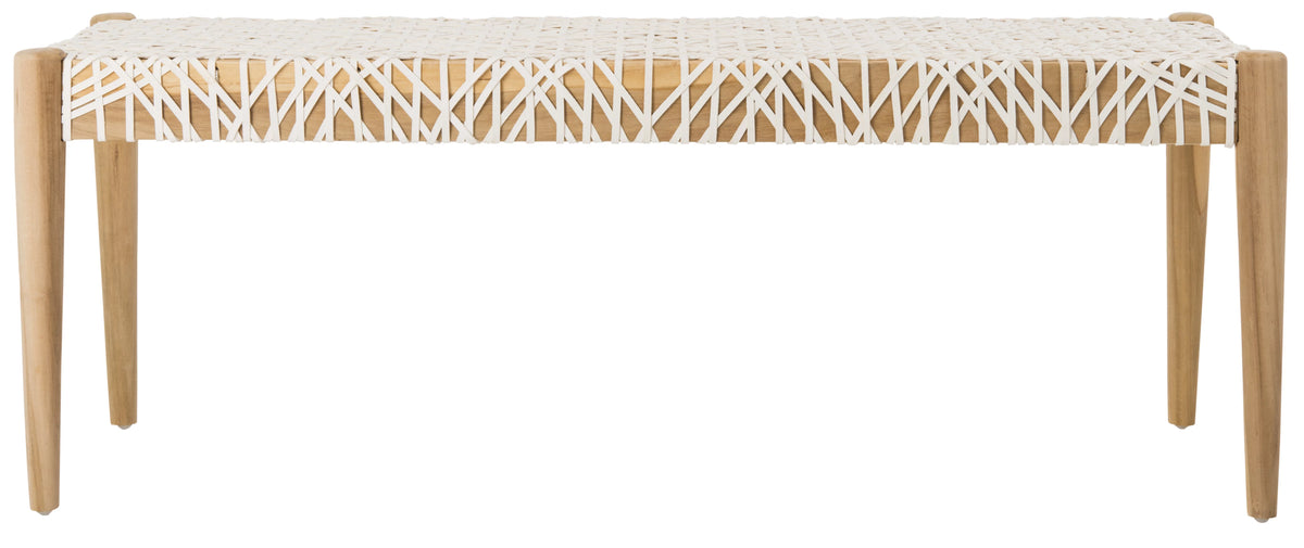 Cowhide Leather Tufted Bench I9507