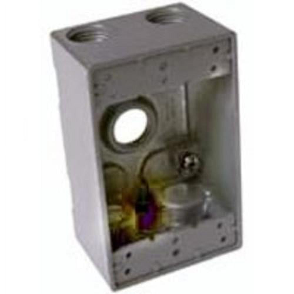 1 Gang Weatherproof Outlet Box, Aluminum, Gray, 3/4" Z600915