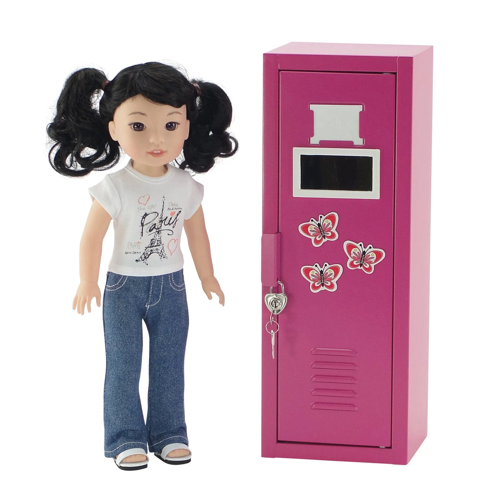 14 Inch Doll Furniture Locker Storage Accessory with Lock and Key Z9222