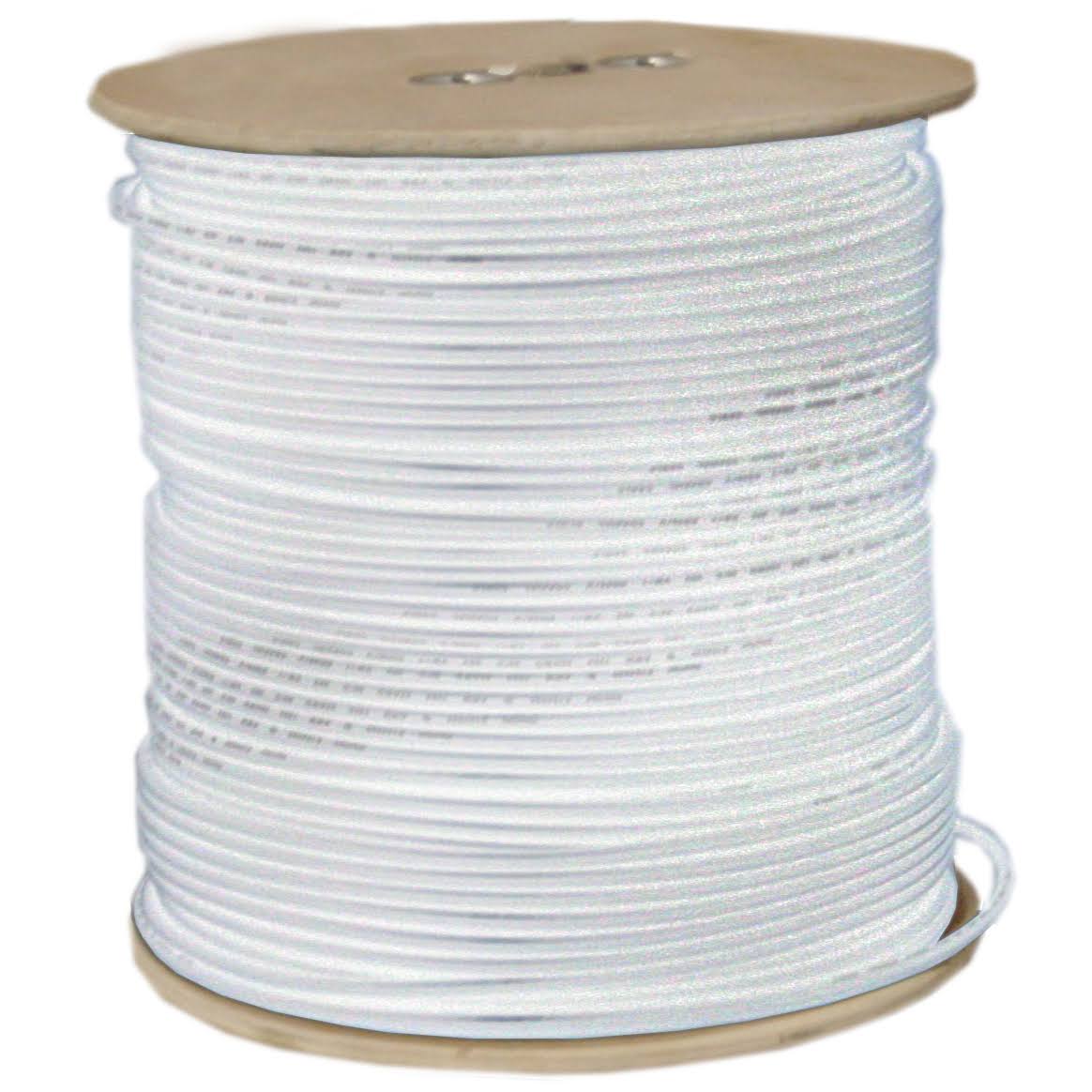 RG6 Coaxial Cable 18AWG Solid White 1000 ft Spool Y988576