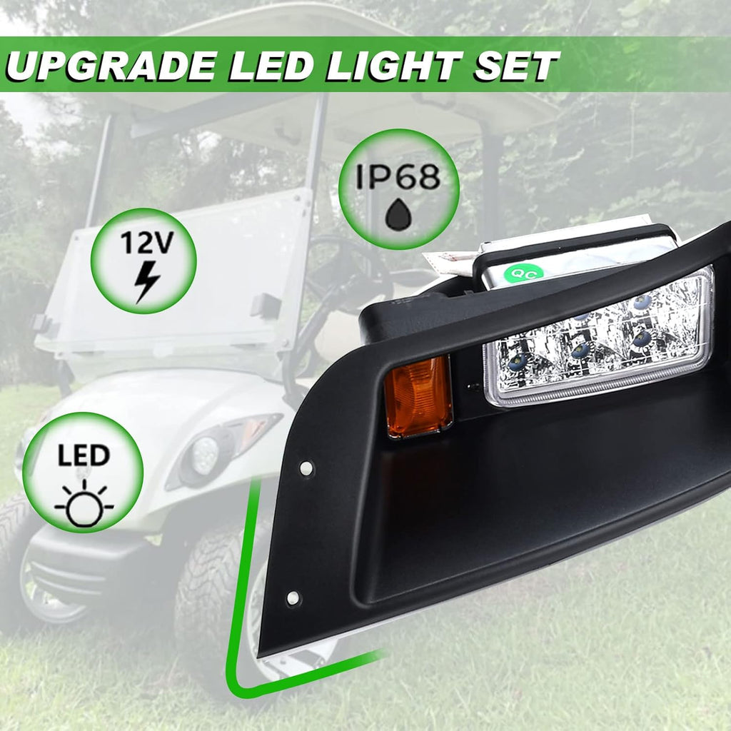 LED Headlight Tail Light Kit 12V with Turn Signal Wire Harness for Gas and Electric Golf Carts W10749