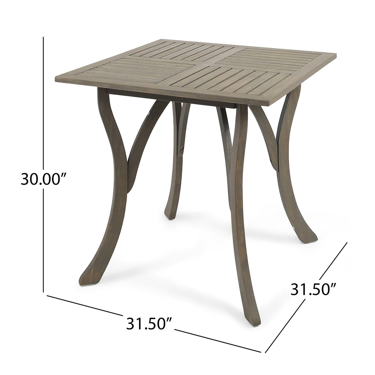 Gray Acacia Wood Square Dining Table K78811