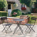 3pc Metal Folding Bistro Set, 2 Chairs and 1 Table, Macaron Blue A497