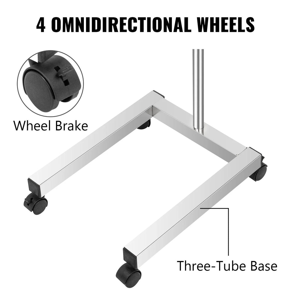 18 x 14 in. Stainless Steel Adjustable Height 32-51 in. Lab Cart M14680